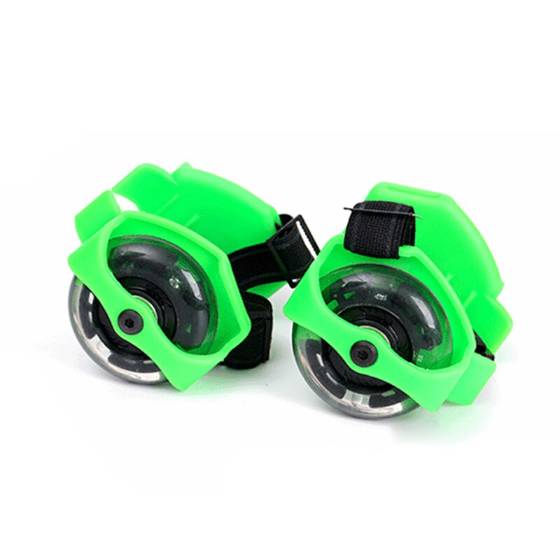 1 Pair Flashing Roller Skating Shoes Whirlwind Pulley Flash Wheel Heel Roller Adjustable Simply Roller Skating Shoes for kids: green 100KG