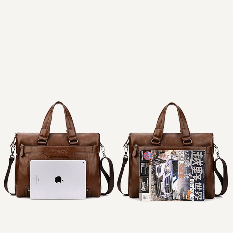 Männer Aktentasche leder 14 zoll Laptop taschen Männer Business schulter taschen für männlichen büro männer Aktentasche casual