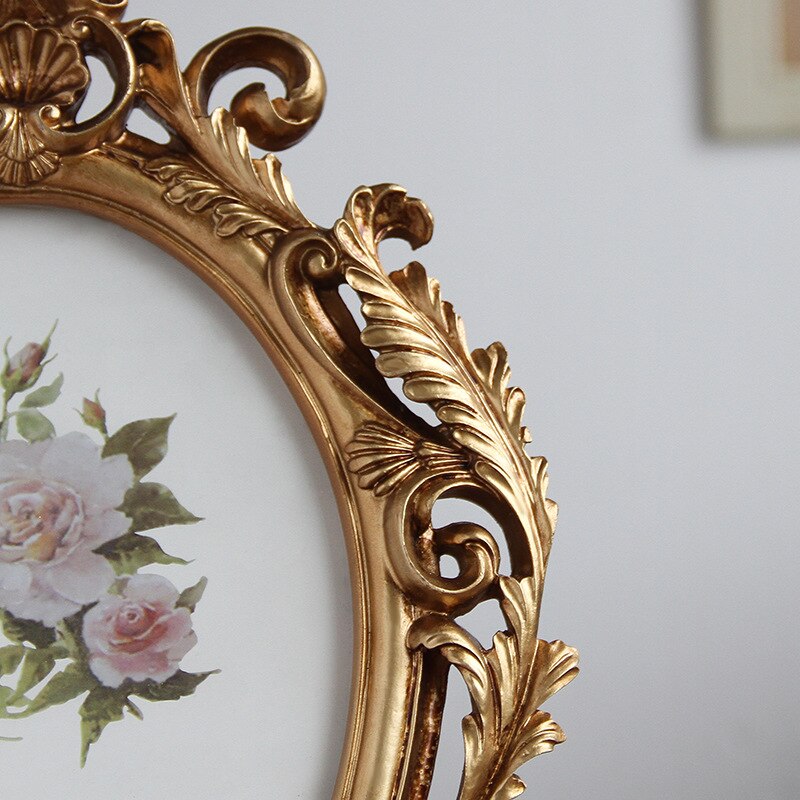 European Antique Old Elliptic Resin Home Staircase Classical Photo Frames Picture Frames Framework for A Photo