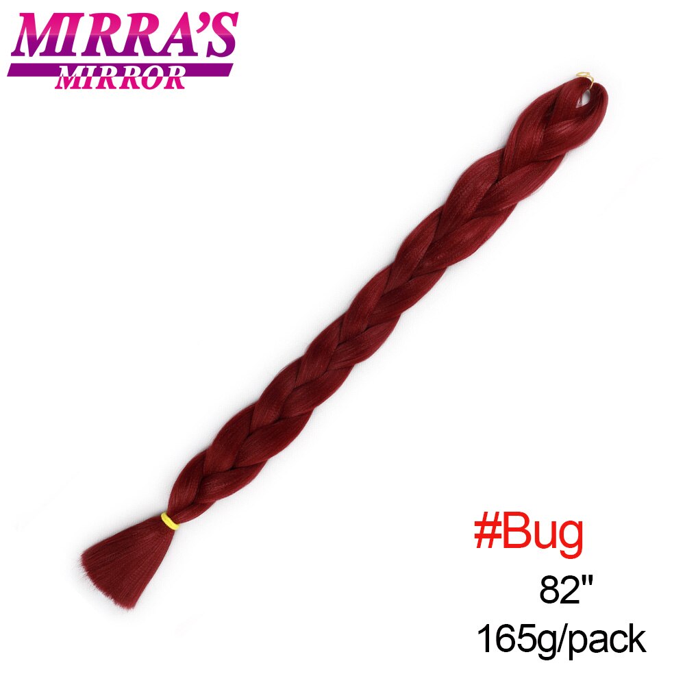 Mirra's Mirror – Extensions de tresses synthétiques Jumbo, 82 pouces, tresses Afro colorées rose bleu gris noir: Punaise
