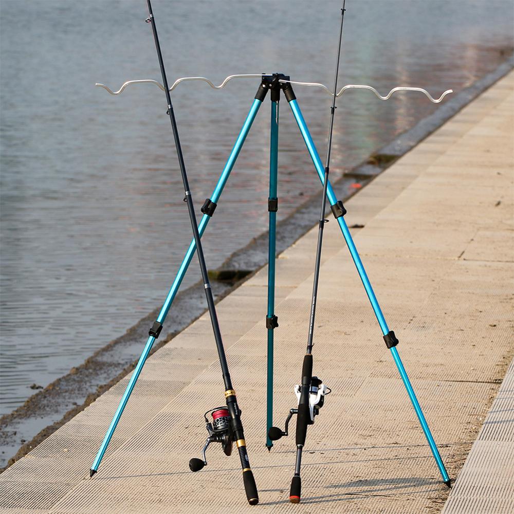 Aluminum Alloy Telescopic Fishing Rods Holder Portable Collapsible Fishing Tripod Bracket Stand Sea Fishing Pole Bracket