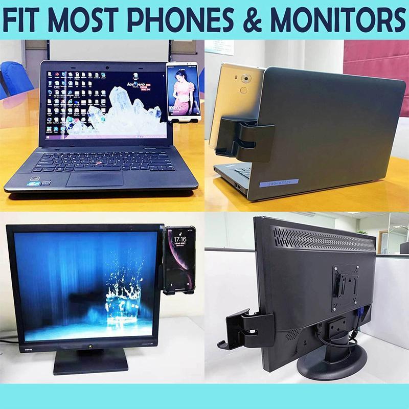 Laptop Side Phone Holder Mobile Stand For Laptop Or Desktop Combination Notebook Screen Convenient Clip On Monitor