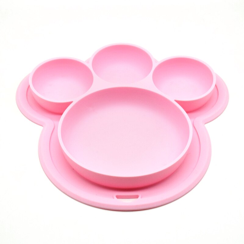 Oor Poot Peuter Plaat Draagbare Baby Platen Voor Peuters En Kinderen Bpa-vrij Vaatwasser En Magnetron Veilig Siliconen Placemat: Roze