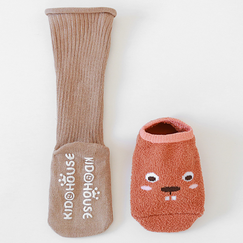 Warmom Knie Hoge Babysokjes Pasgeboren Sokken Voor Meisjes Katoen Cartoon Baby Jongens Sokken Anti Slip Casual Baby Been warmers: E / for 0-1years