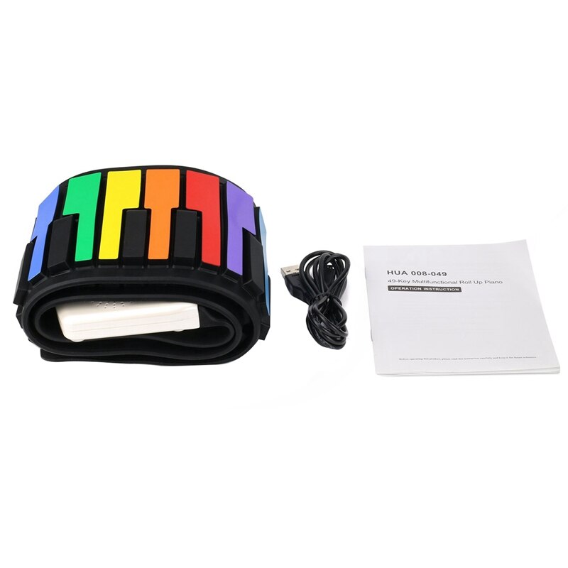 Teclado de Piano Flexible para niños con 49 teclas estándar, teclado Flexible enrolladas, batería de litio completamente portátil