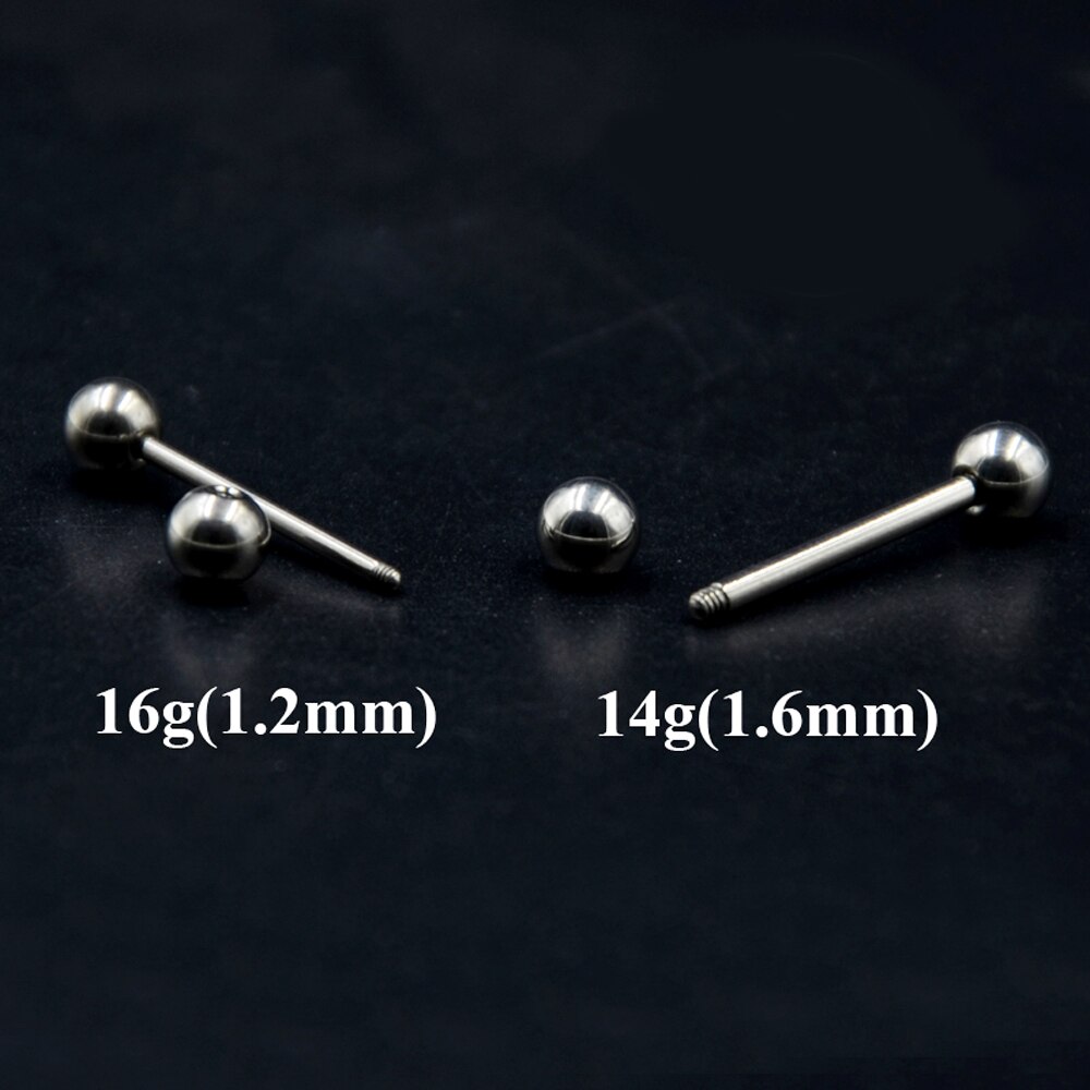 1 pièces en acier chirurgical longue industrielle haltère anneau langue anneau mamelon barre anneau oreille Tragus hélice Sexy Piercing bijoux de corps