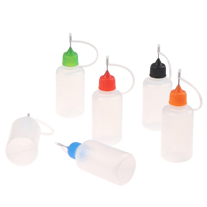 10Pcs 30ml Refillable Plastic Ceramic Pottery Tools Squeezable Needle Bottle Point Line DIY Polymer Clay Tools