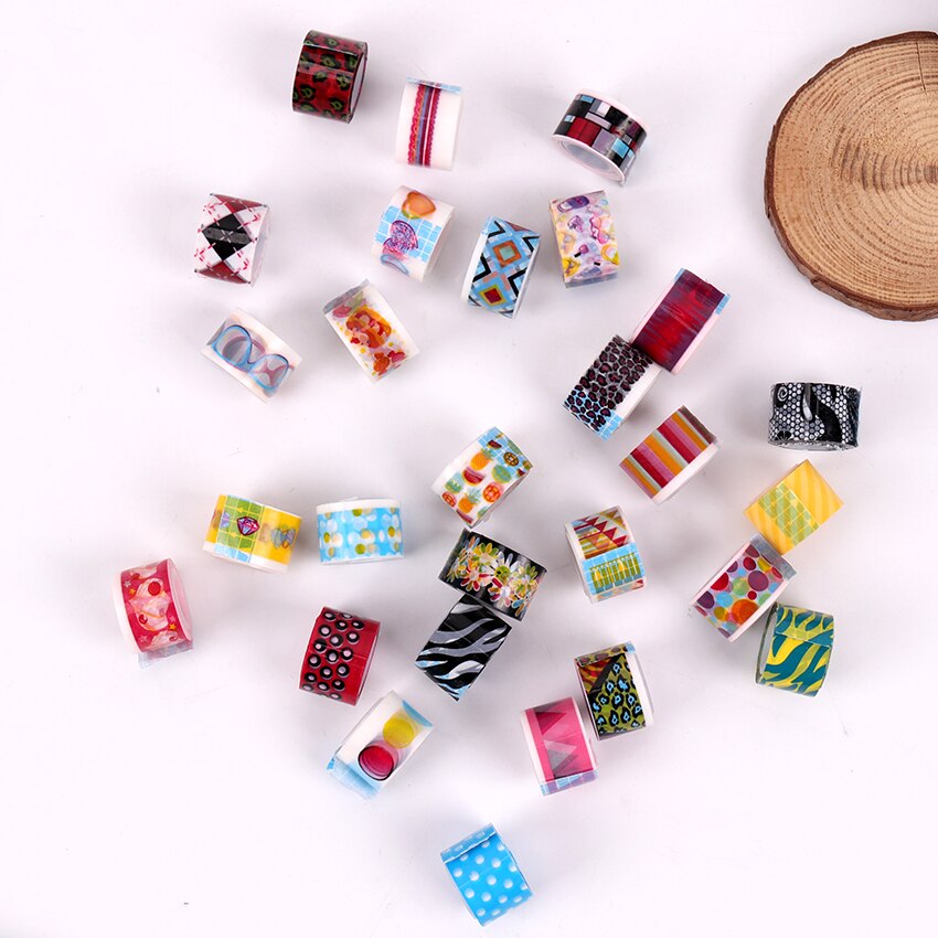 Cinta adhesiva decorativa para manualidades, Mini cintas de colores, 10 unidades por lote