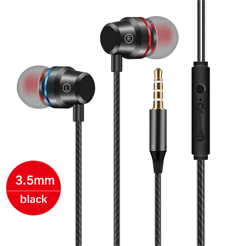 X6 Metalen Koptelefoon Bass Ruisonderdrukking Koptelefoon Sport Headset Auriculare MP3 Computer Koptelefoon Bedrade Koptelefoon: Rood