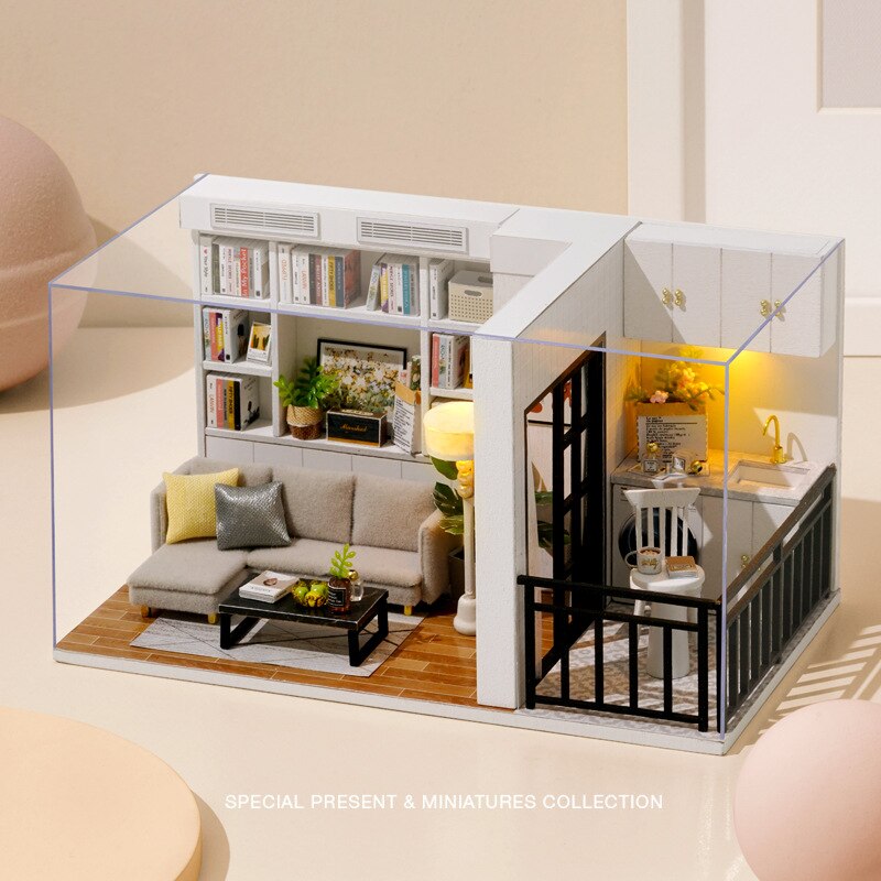 DIY house vitality life creativity wooden hand assembled villa model With dust cover Festival birthday girl