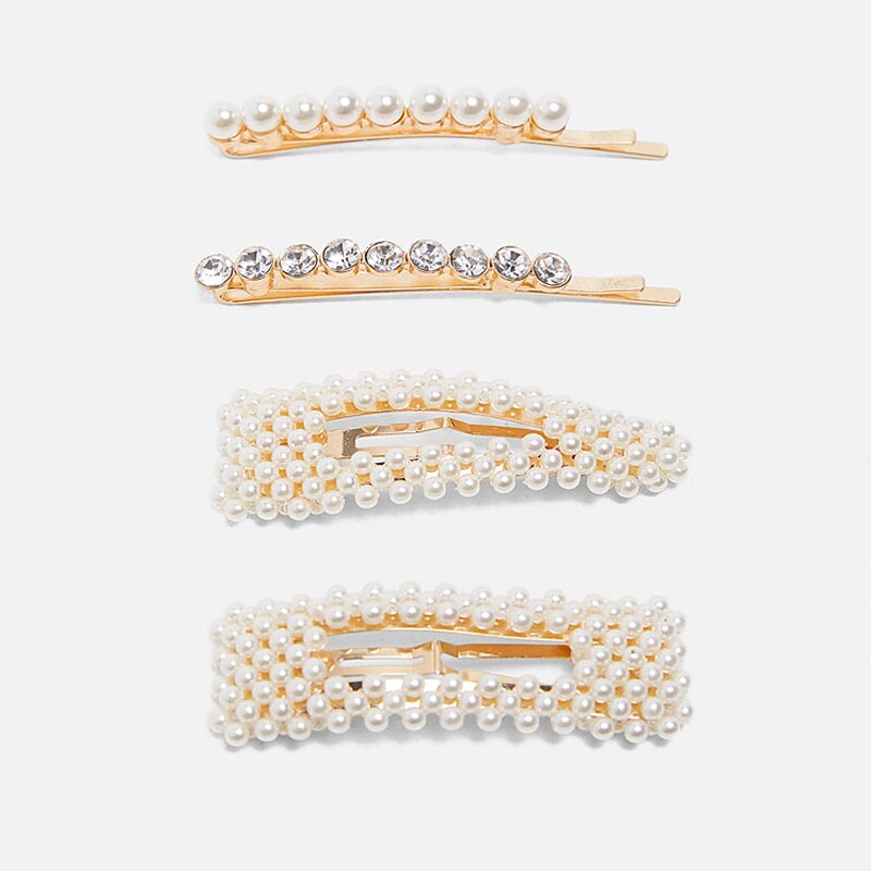 Ztech ZA Simulated Pearl Hair Clip Set Baroque Hair Accessories Wedding Party Girl Women Hairwear Hair Bobby Pins: H1087