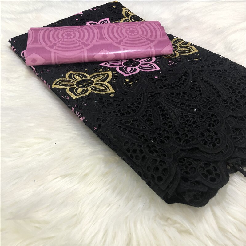 Bazin africain, tissu en brocart Riche, 5yards/lot de mélanges brodés, coton et dentelle de suisse, tissu en dentelle Damask Shadda guinée brocart: 15