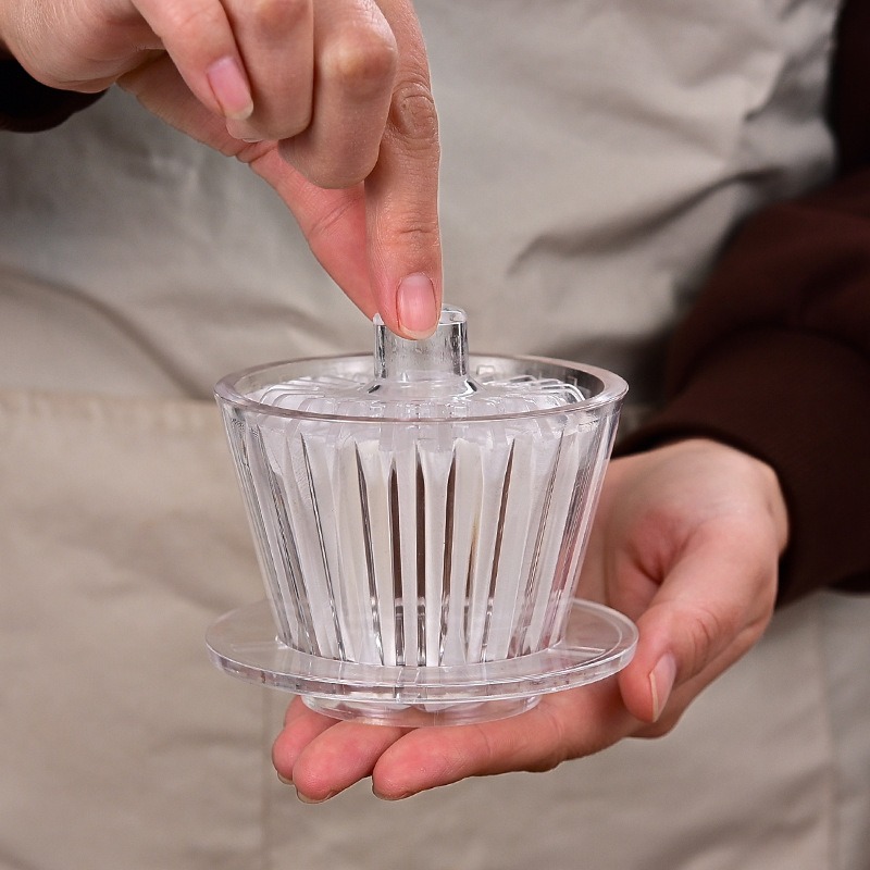 Filtro de café hecho a mano para 1-4 personas, papel para pastel, filtro de café acrílico, taza, filtro, prensa de papel, accesorios de café para el hogar