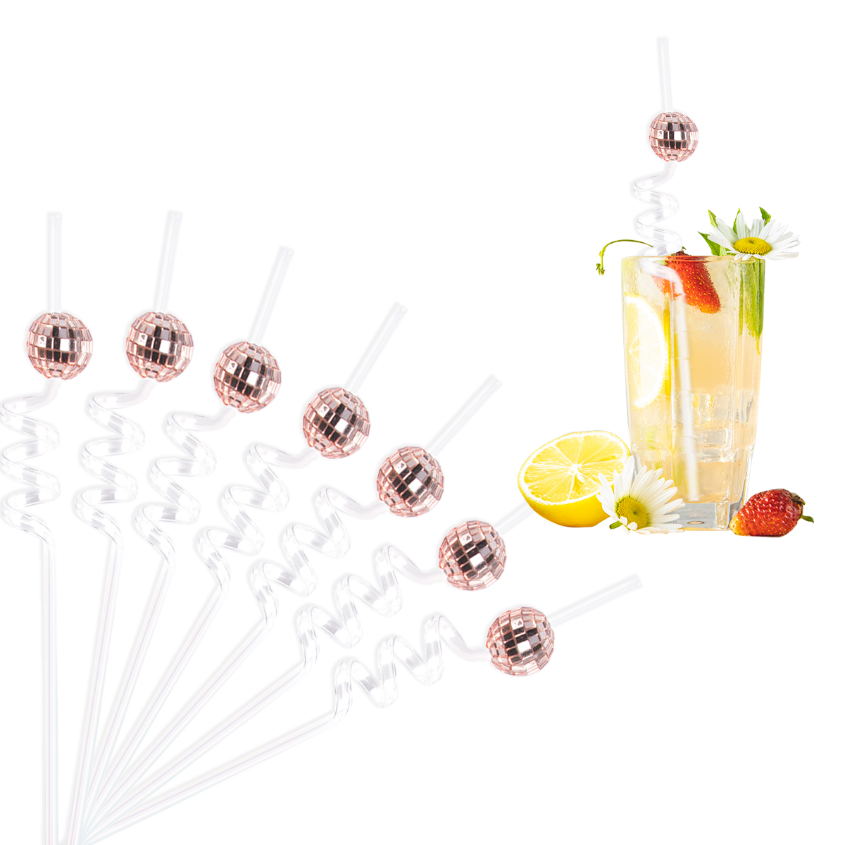 Disco Party Balls Drinking Cups Straws Cupcake Topper Cocktail Stirrers Retro Disco Themed Dance Party Birthday Party Supplies: Dark Khaki