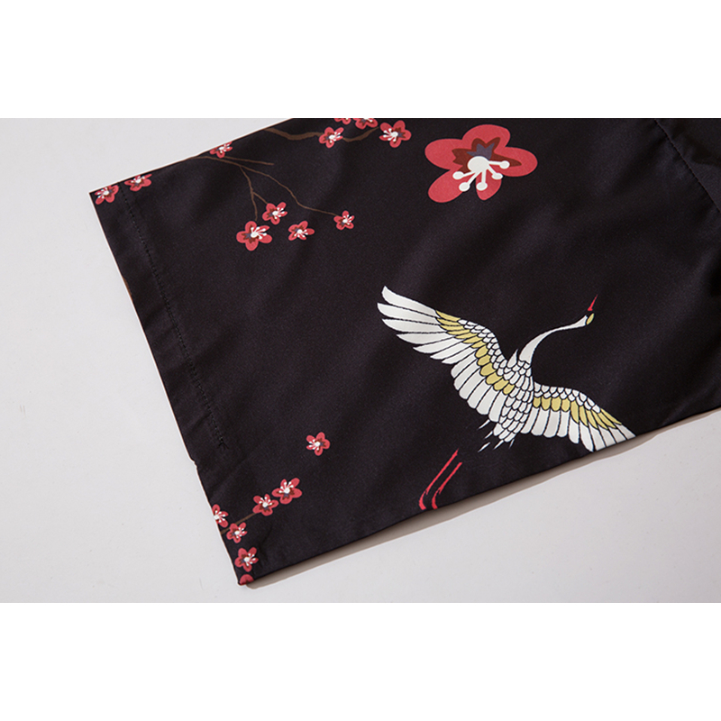 Kimono traditionnel pour hommes et femmes, Cardigan, vêtements asiatiques, manteau de plage décontracté, Yukata, chemise ample, imprimé grue, Kimono japonais