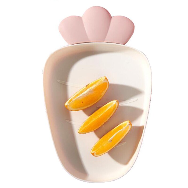 Food Tray Snack Dish Fruit Dry Food Plate Cute Candy Plate Strawberry Shape Fruit Household Plastic Serving Plate For Home: White radish