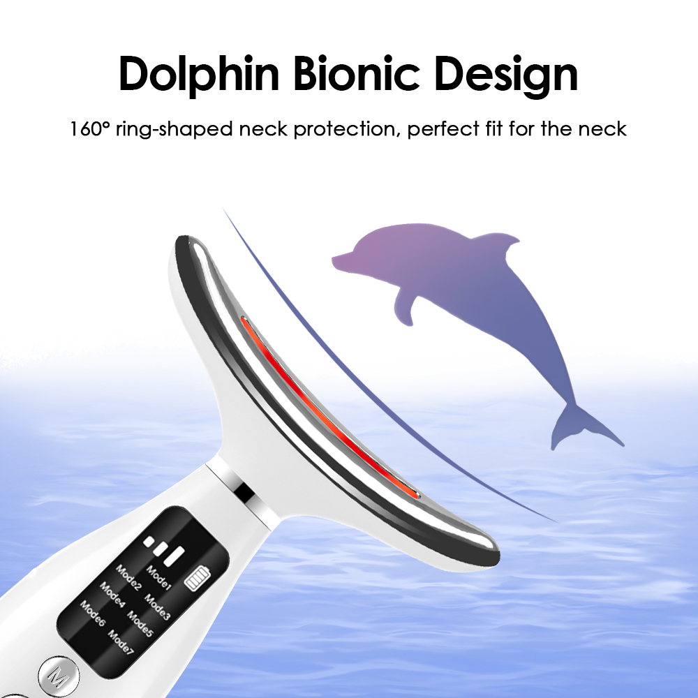 Dispositivo de belleza para el cuello y la cara, masaje vibratorio para cara y cuello, Skindion Personal, dispositivo de belleza para uso doméstico, máquina de estiramiento facial,Lámpara LED de 7 colores, equipo de be