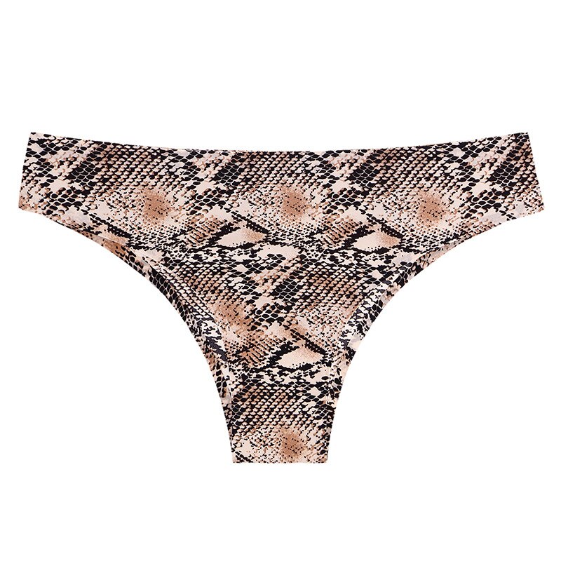 Culotte taille basse sans couture pour femme, sous-vêtement sexy, slip de sport, imprimé léopard, une pièce: L / Bleu