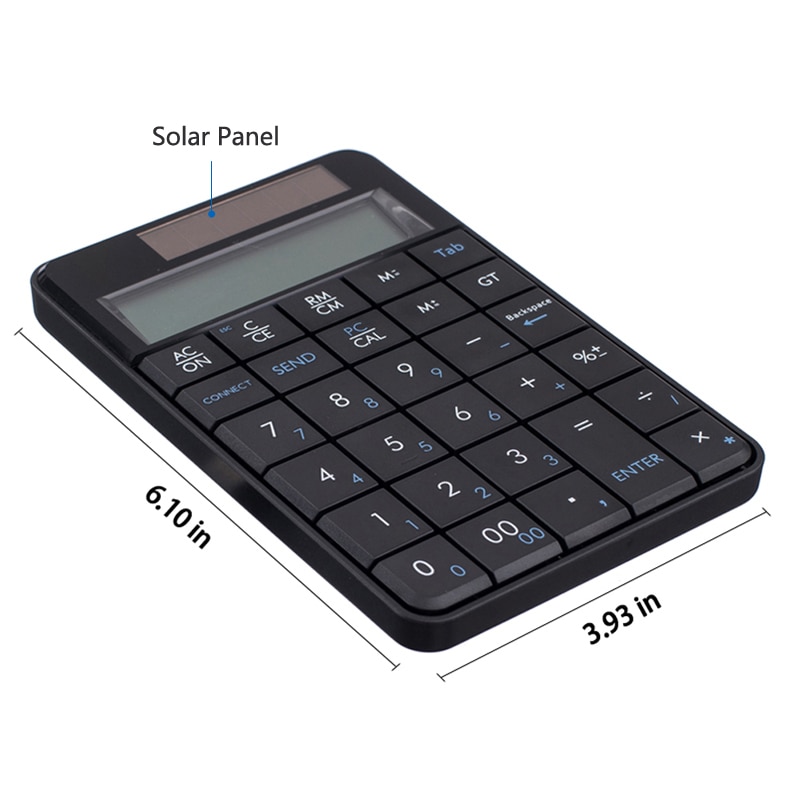 Toetsenbord 29key Wireless Numeriek Toetsenbord 2.4G Usb Rekenmachine & Pc Numeriek Toetsenbord 2 In 1 Solar Keyboard