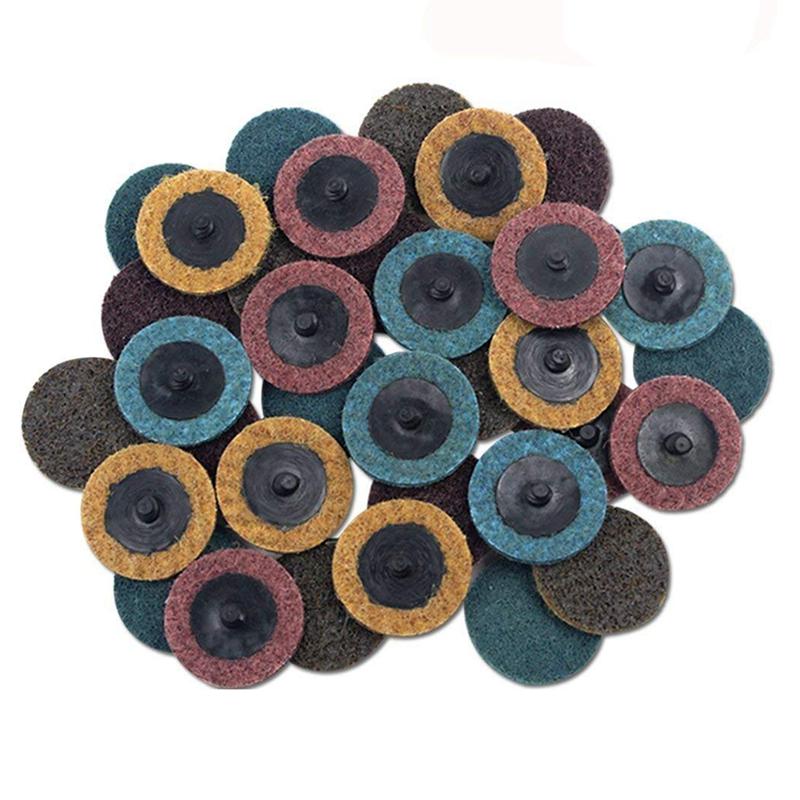 30PCS 2 inch Roloc Disc Mixed Pack(Coarse/Medium/Fine), Quick-Change Surface Conditioning Discs - for Die Grinder Surface Prep