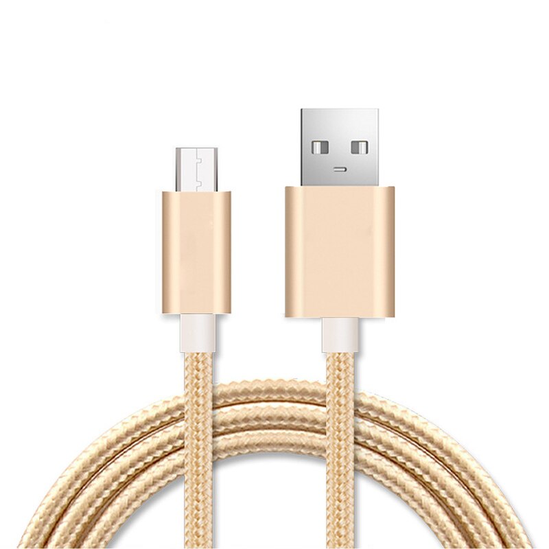 Micro USB Cable 1m 2m Metal Nylon Braided 2A USB Fast Charging Data Sync Wire For Samsung Galaxy Xiaomi Huawei Android Phone