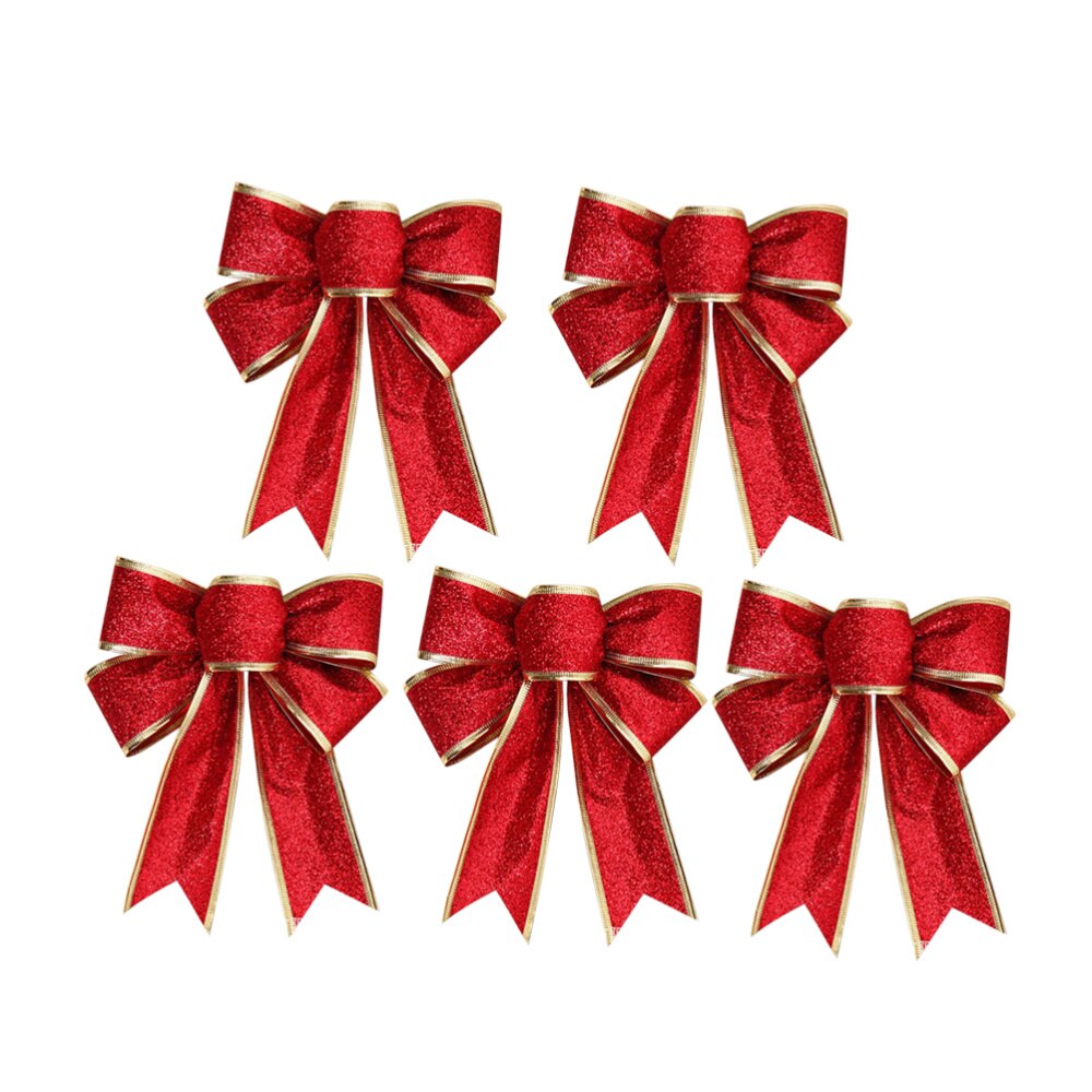 5 stk/pakke stof knude bånd bue ornamenter til gaver dekoration juletræ