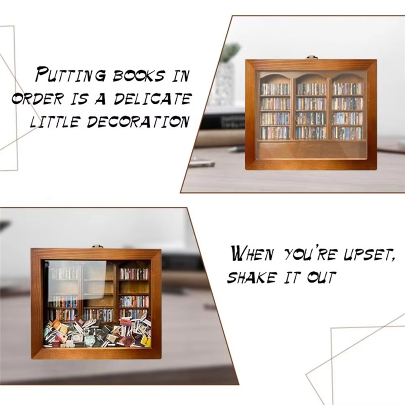 ABGE- Https://Detail.1688.Com/Offer/867872031147.Html Scaffale in legno Decorazione desktop per la casa in legno fatta a mano in miniatura: Default Title