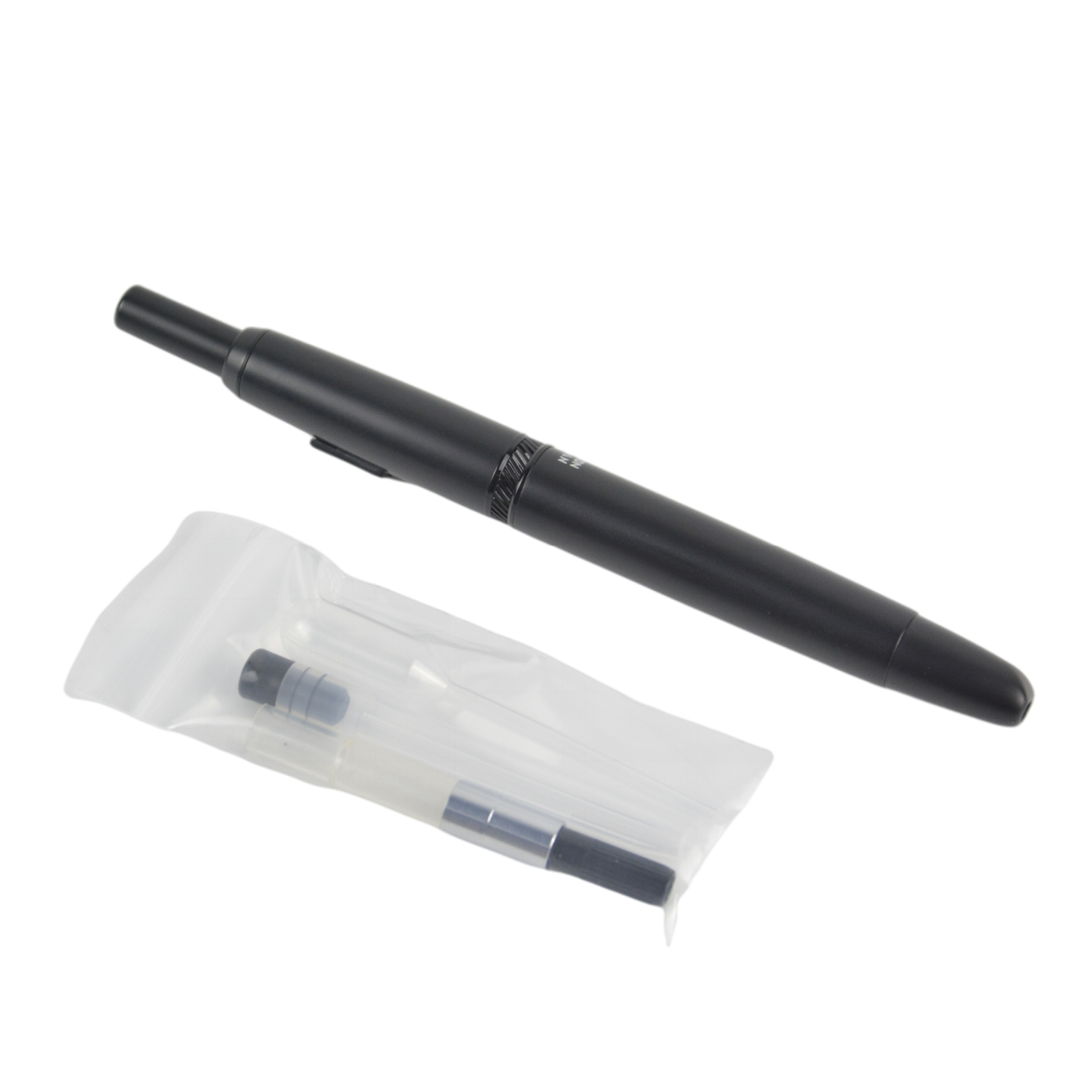 MAJOHN A1 Press Fountain Pen Retractable EF Nib 0.4mm Metal Matte Black writing Ink Pen with Converter for students
