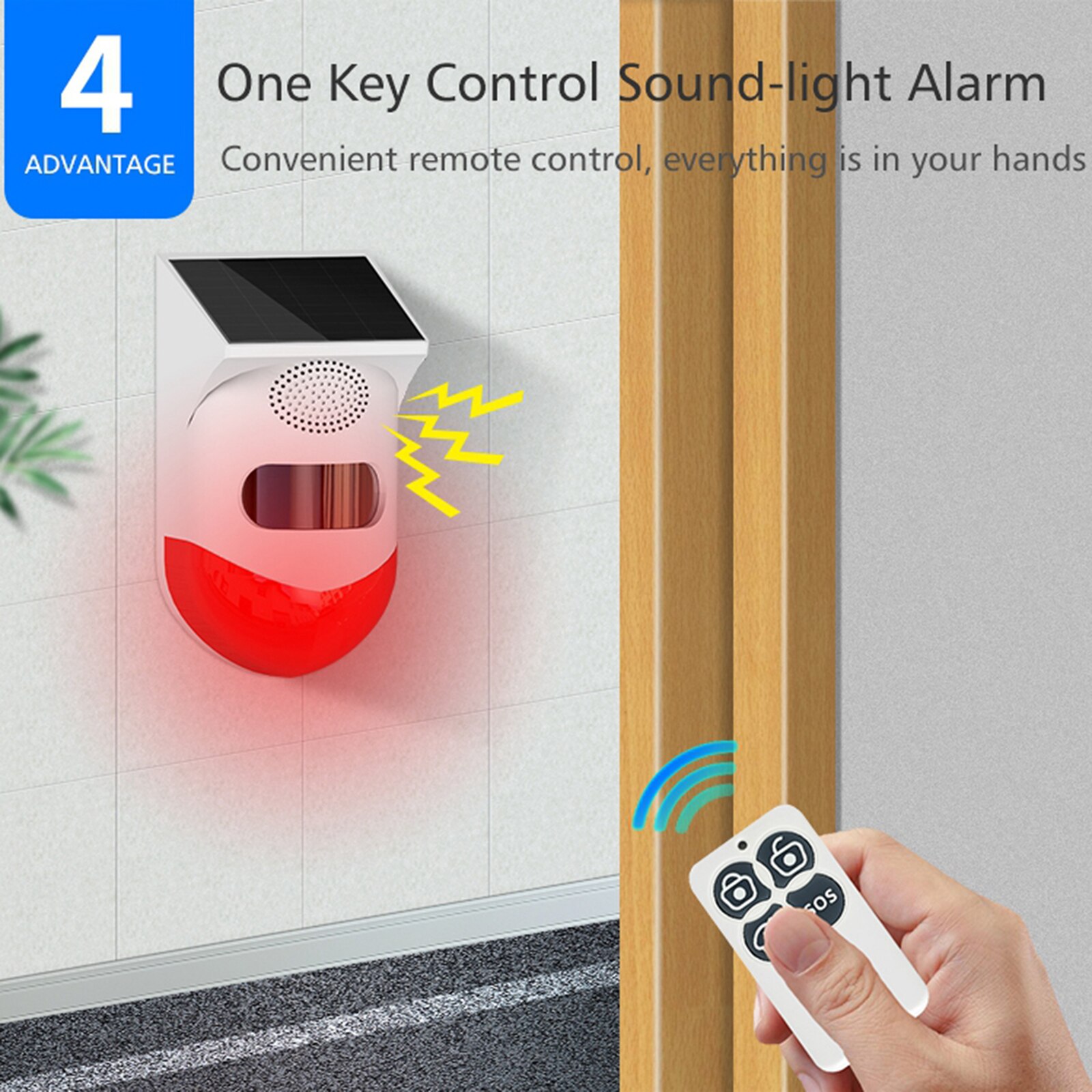 Solar Alarm Outdoor Infrared Security Warning Wireless Motion Sensor Detector Sound Alarm System