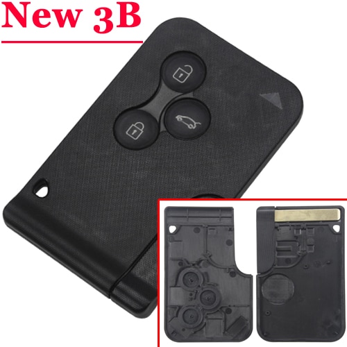 (5 stks/partij) 3 knop card key case met gedrukt Knop voor Renault megane volledige set