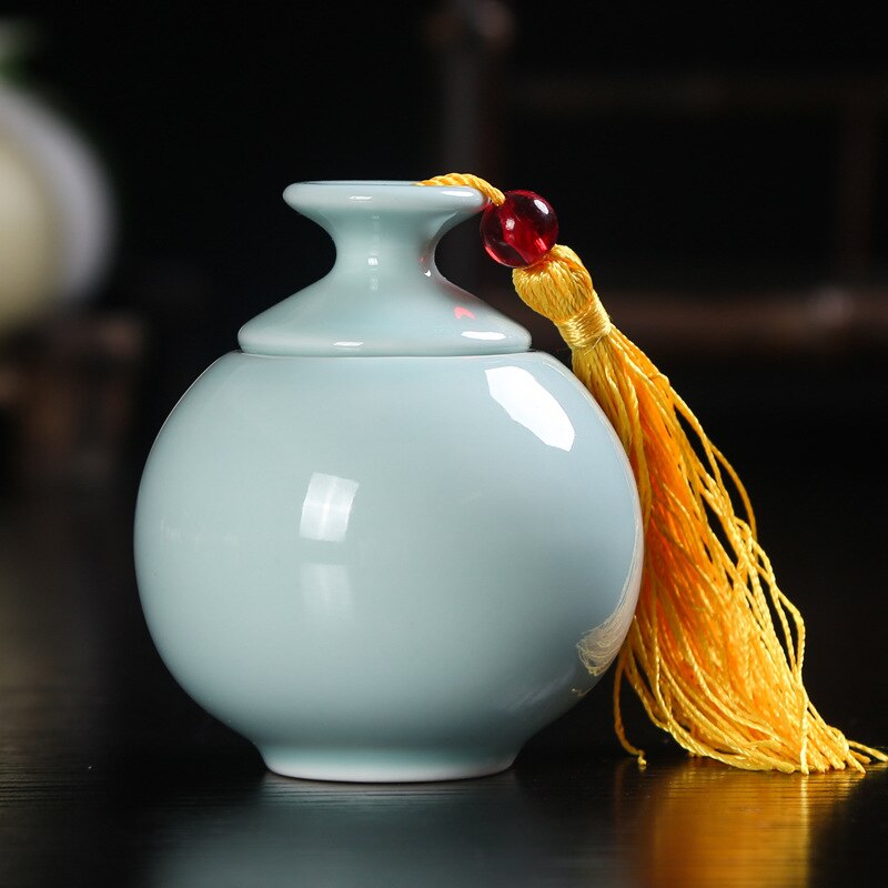Wielofunkcyjne uszczelnione słoiki ceramiczne różne puszki na herbatę słoiki ceramiczne zamknięte puszki pojemniki w proszku puszki słoiki wielokolorowe słoiki: Niebieski