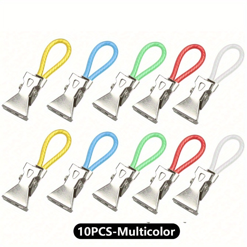 Clips para colgar toallas, ganchos de Metal coloridos, colgadores de toallas de mano, clavijas para colgar ropa, organizador de cocina y baño, 5/10 Uds.: Azul cielo