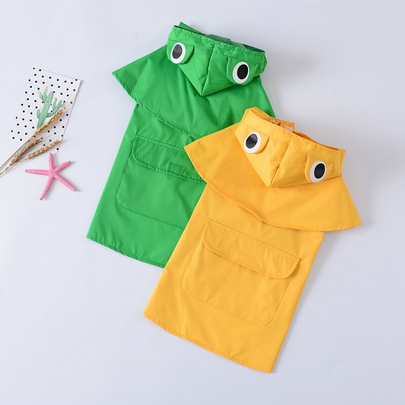 Chubasquero de rana para perro pequeño y mediano, Poncho impermeable para perro, capa para cachorro lindo, chaqueta de lluvia al aire libre para Bulldog Francés, verde y amarillo