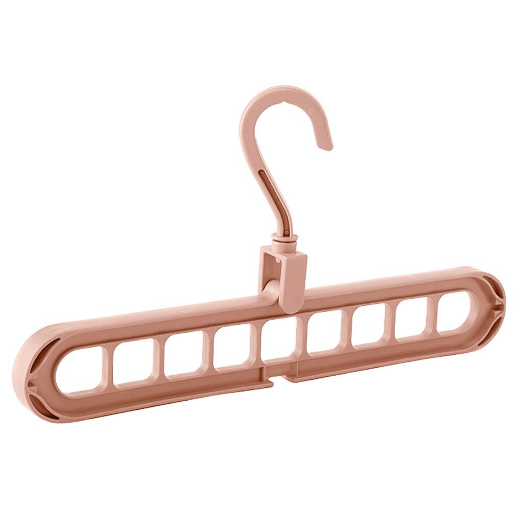 Clothes hanger closet organizer Space Saving Hanger Multi-port clothing rack Plastic Scarf cabide Storage hangers for clothes: light pink
