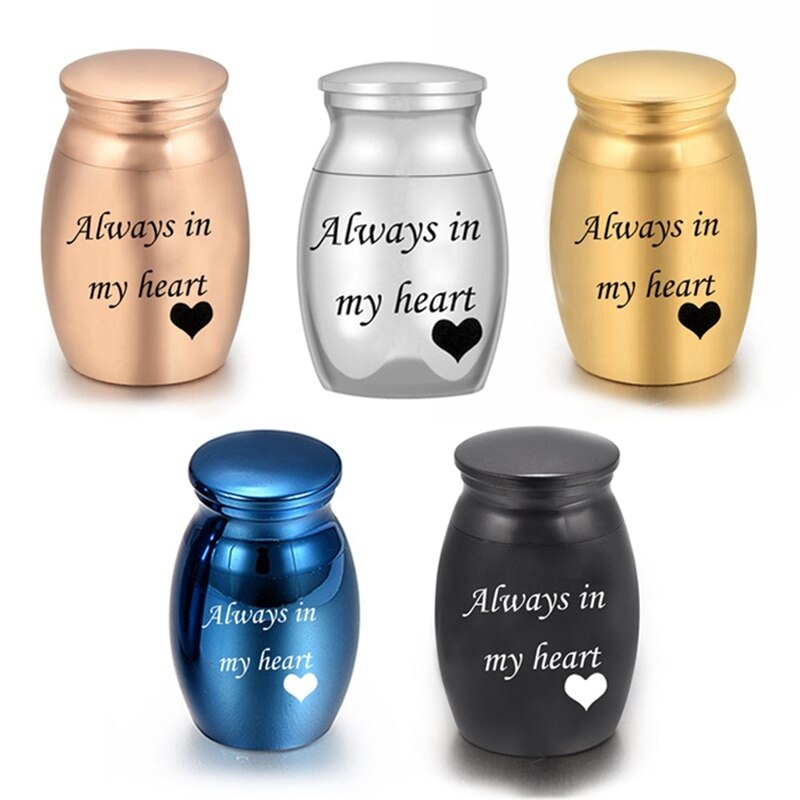 5 Styles Stainless Steel Cremation Urn Ashes Commemorate Pet Hair Remains Waterproof Funeral Keepsake Urn