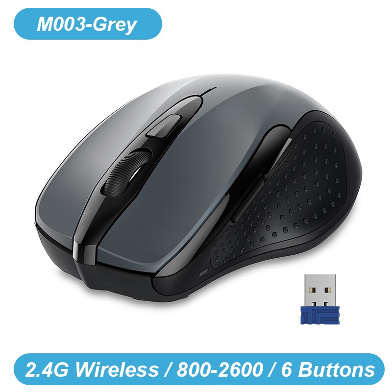 Tecknet Draadloze Muis Computer Bluetooth Muis Pc Mause Ergonomische Muis 2.4Ghz Usb Optische Muizen Voor Laptop Pc: M003 Grey