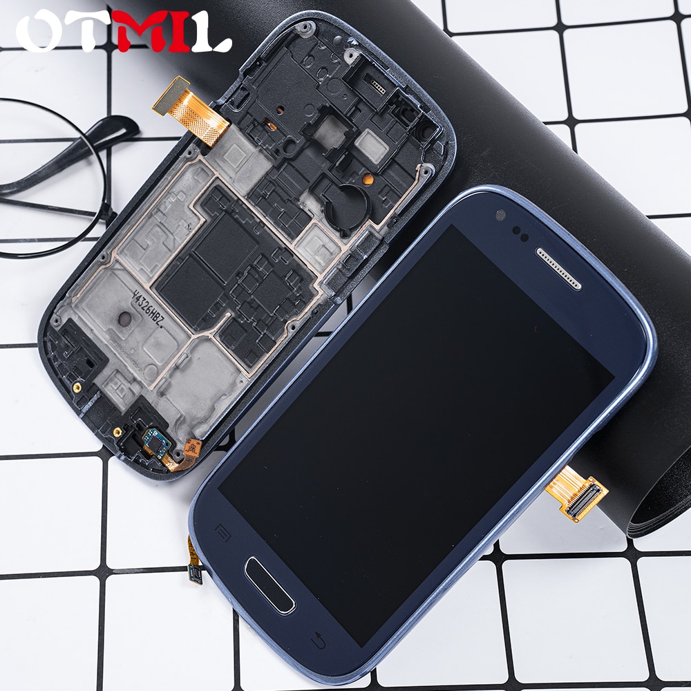 Super Amoled 4.0 "Voor Samsung Galaxy S3 Mini Lcd I8190 I8190N I8195 Lcd Touch Screen Frame Voor Samsung s3 Mini Display