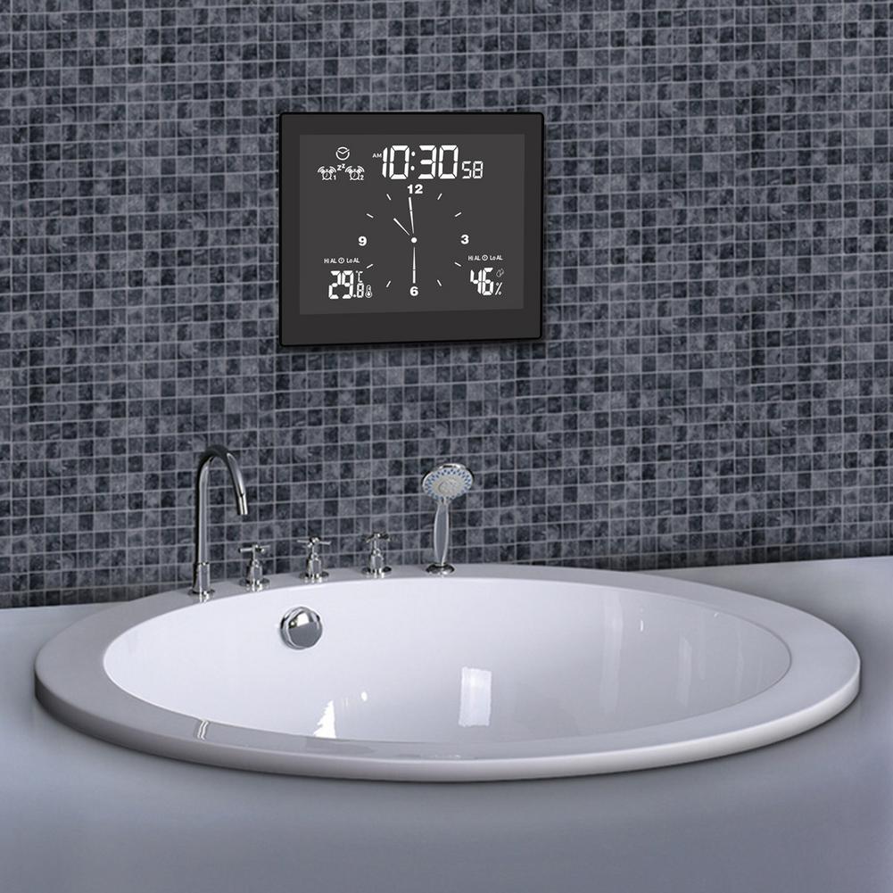 Lcd-scherm Waterdichte Digitale Badkamer Klok Temperatuur Vochtigheid Countdown Time Functie Douche Opknoping Klokken Keuken Timer