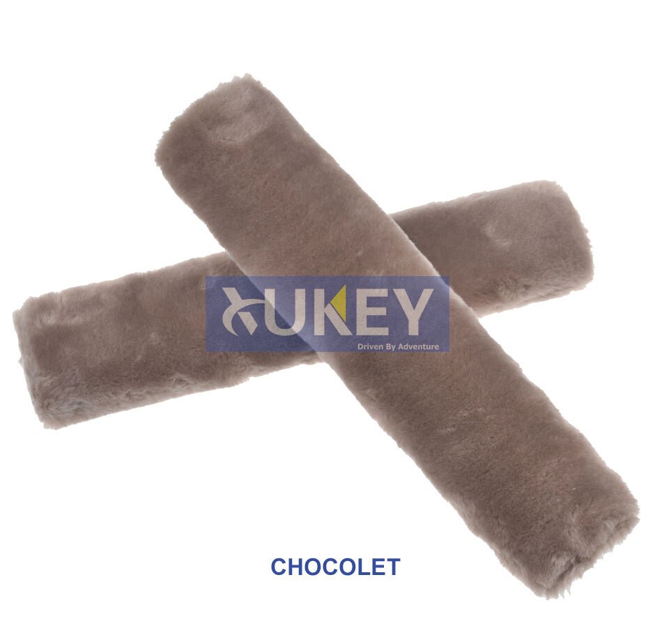 Xukey faux saueskinn ull pels auto bilbelte skulderputer dekke vinter luftig sele setebelte setetrekk bil styling rosa: Sjokolade