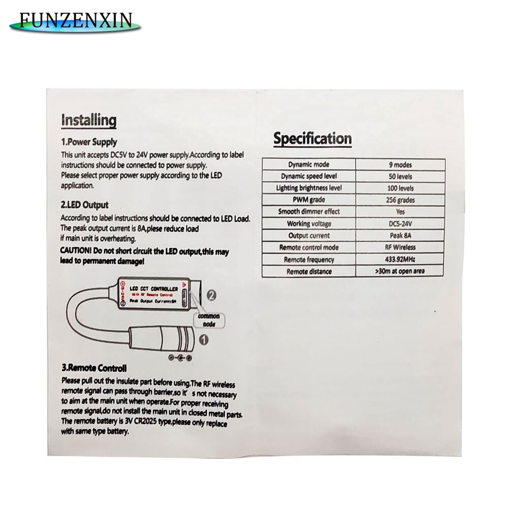 LED CCT Controller 16key RF Wireless Remote for 5050 WW+CW LED Strip with Timmer Function Timing Adjust Controller DC5-24V 8A