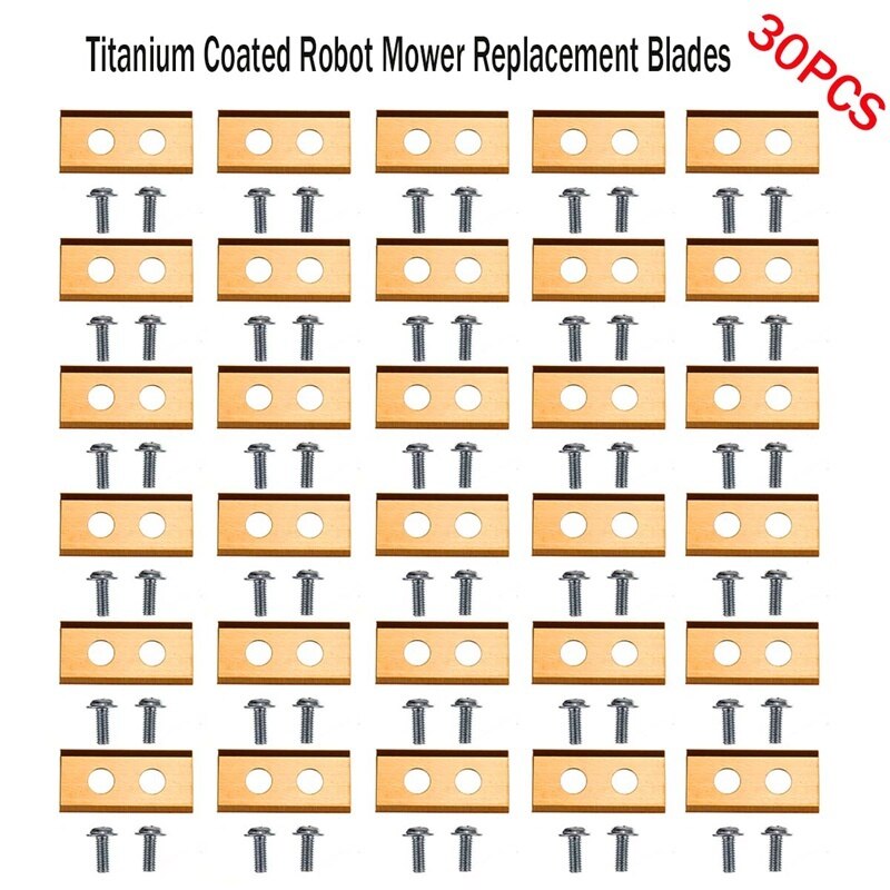 30Pcs Titanium Coated Robot Grasmaaier Vervanging Messen 18x36mm