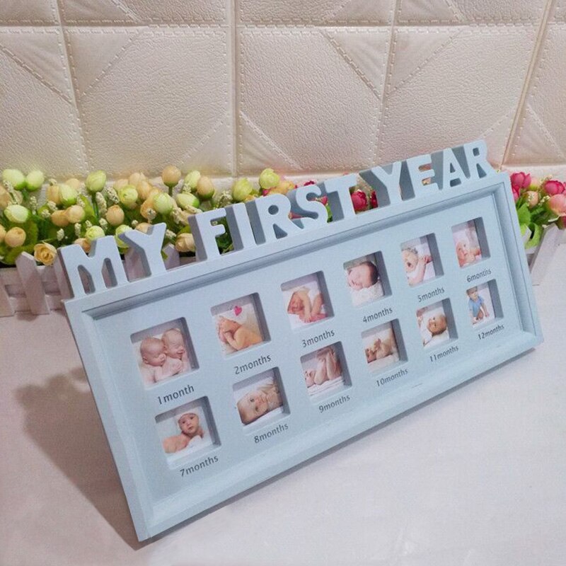 "mit første år" billeder souvenirs mindes gør-det-selv 0-12 måneder baby børn vokser hukommelse display plast fotoramme: Default Title