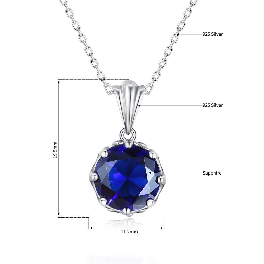 Szjinao – pendentif fleur mignon en argent Sterling 925, saphir bleu, pour femmes, collier, bureau, bijoux gravés