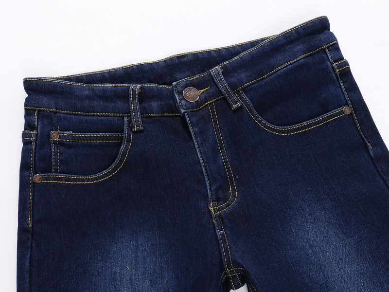Tangyaxuan tykke mænd vinter stretch jeans varm fleece mænd klassiske jeans mænd blå denim jean bukser størrelse 27-36