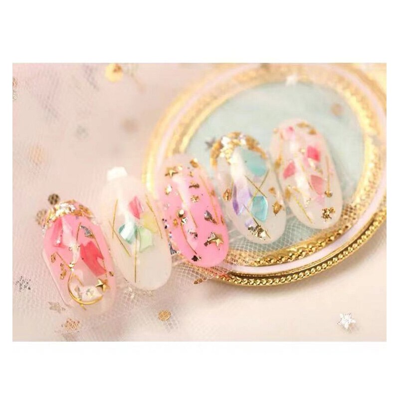 1 Box Nail Art Sticker Kleurrijke Onregelmatige Folies Papier Goud 3D Flakies Manicure Nail Art Diy Decoratie Accessoires