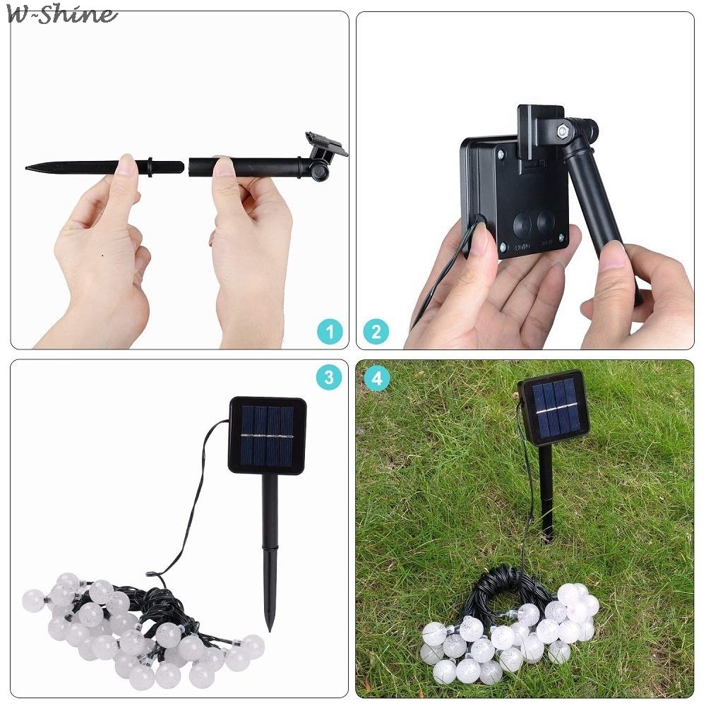 60 LED Solar Powered Bulbs String Lights Waterproof LED Fairy String Light For Outdoor Yard Garden Light Festival Decoration