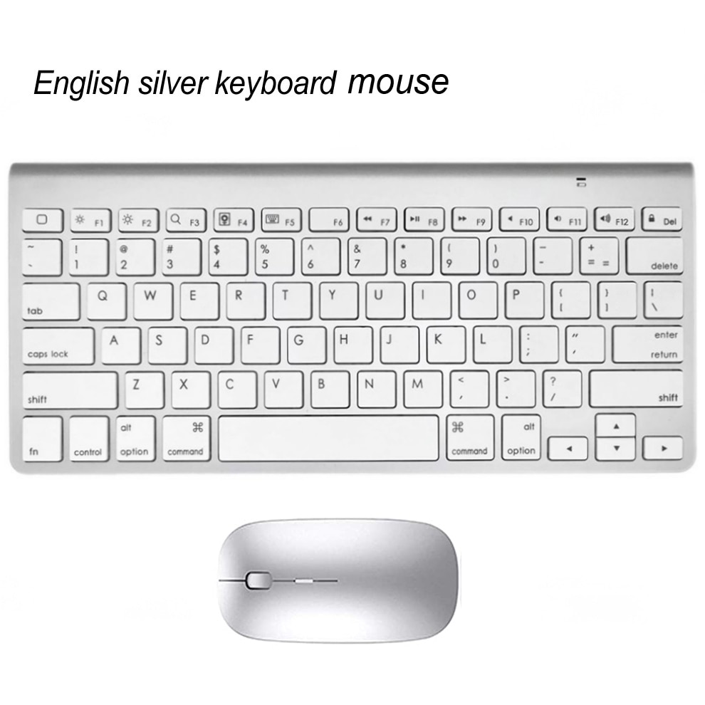 Portable Ultra Slim Mute Apple Style Bluetooth Keyboard Mouse Low Noise Wireless Keyboard for IOS Windows Android: US KM