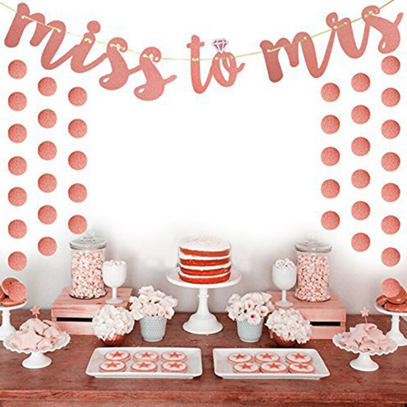 Glitter Paper Letters Banners Hanging Streamers Miss to Mrs DIY Garland Banner for Wedding Bridal Party Decoration