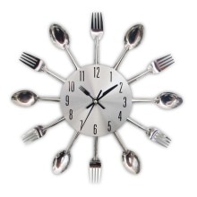 Bestek Keuken Wandklok Multicolor Metalen Vork Lepel Moderne Bestek Klok Voor Thuis Woonkamer Decoratie Keuken Klok: Default Title