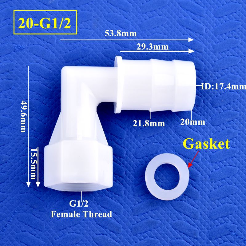 5~200Pcs G1/2 To 4~25mm Elbow Connector Garden Water Nozzle Aquarium Tank Elbow Adapter Irrigation Internal Thread Hose Joints: Yellow / 1''